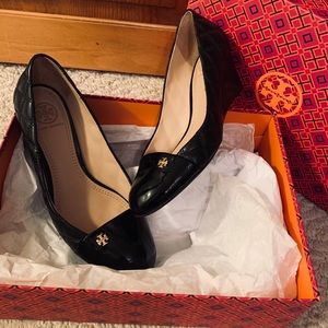 Tory Burch Claremont Quilted Wedge Pump Black